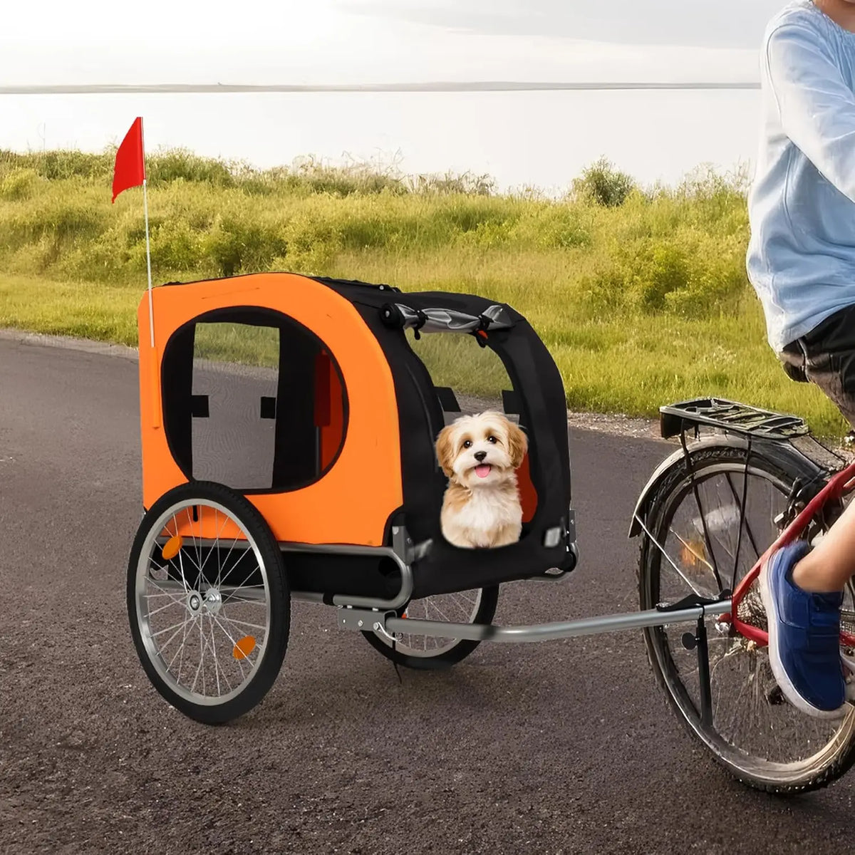 TWISTER.CK Foldable Dog Bike Trailer With Quick Release Universal Coupler