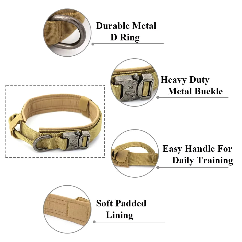 Nylon Adjustable Tactical Dog Training Collar And Leash Set