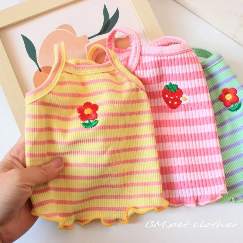 Floral Princess Dog Dress for Puppies Spring Summer Costume