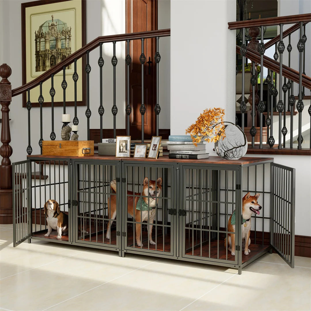 Bingopaw Heavy Duty Wooden Dog Crate Furniture Side Table