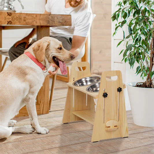 Height Adjustable Elevated Dog Bowls Stand For All Dogs
