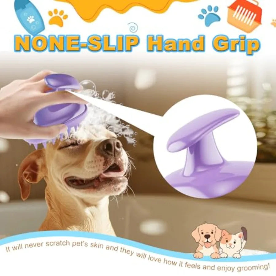 Premium Silicone Dog Grooming Brush For Bath And Massage Care