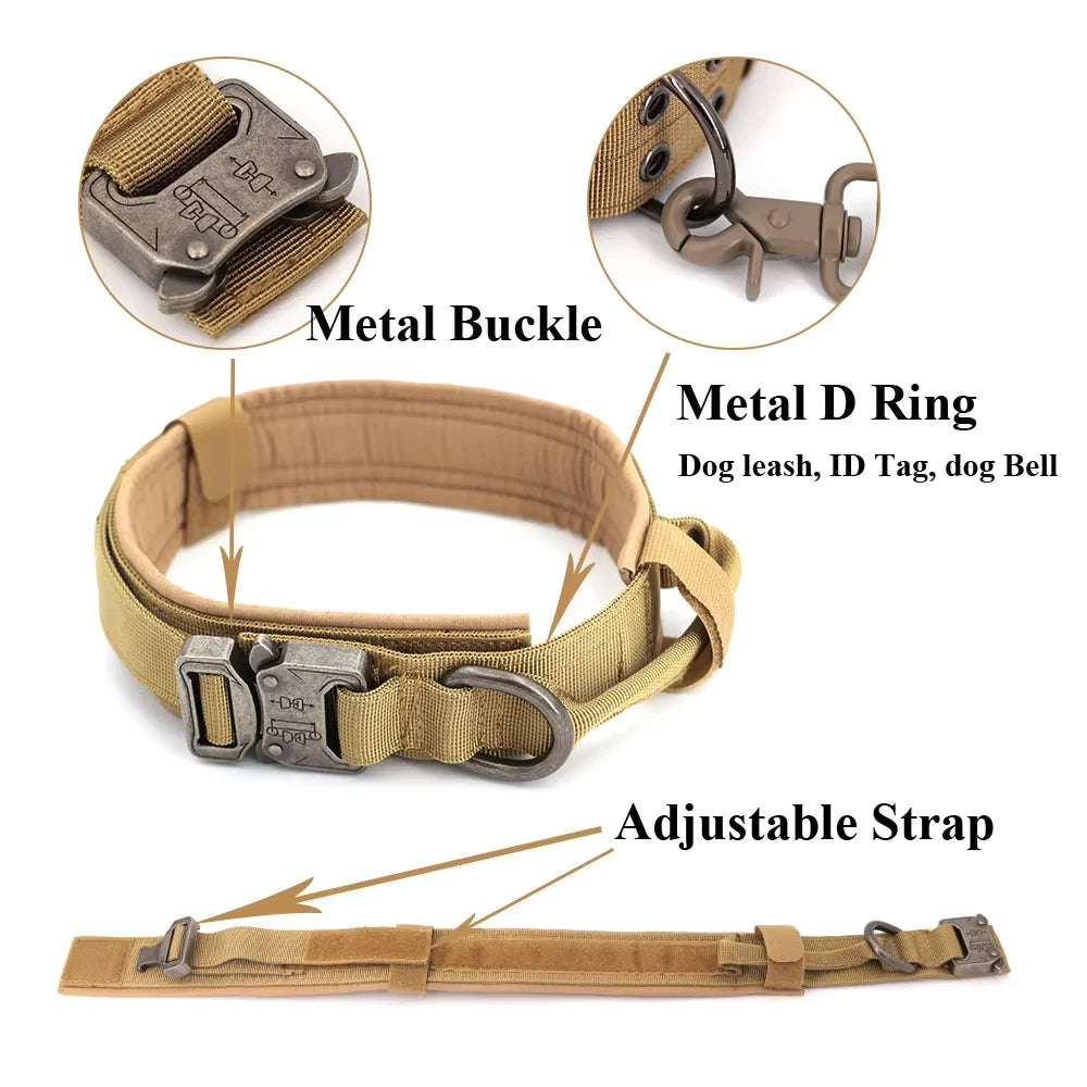 Nylon Adjustable Tactical Dog Training Collar And Leash Set