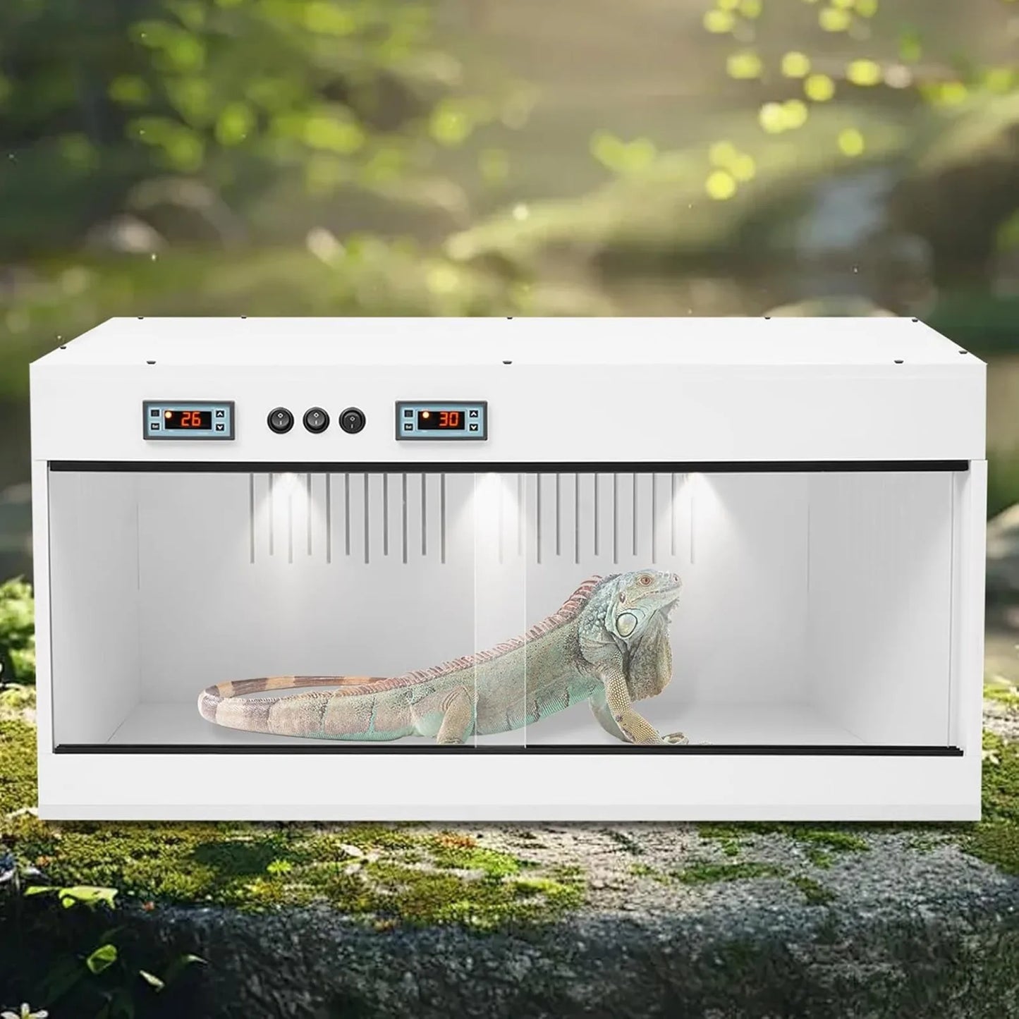 PVC Reptile Tank With Glass Sliding Door Dual Temperature Controller