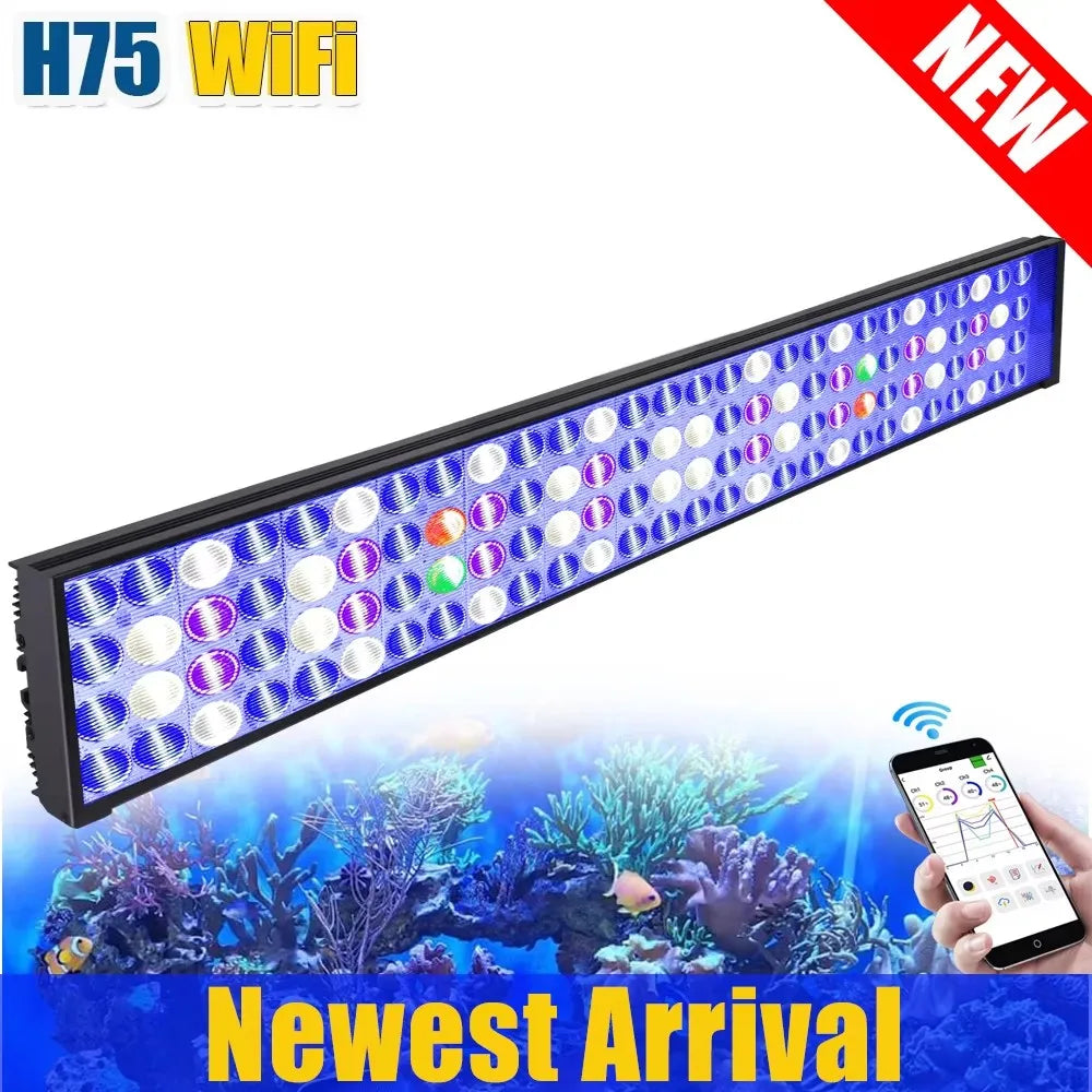 PopBloom WiFi LED Aquarium Light Full Spectrum Reef Corals Lamp