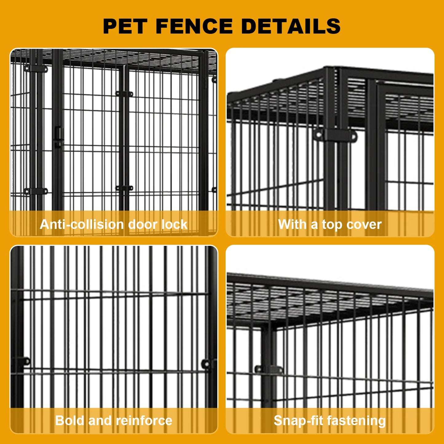 Heavy Duty Wire Dog Crates with Door Stackable Kennel Cage Puppy
