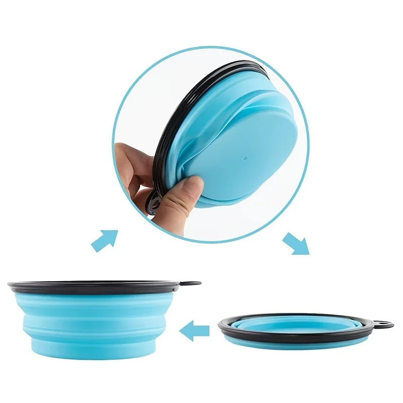 Portable Collapsible Pet Bowl For Cats And Dogs TPR Silicone