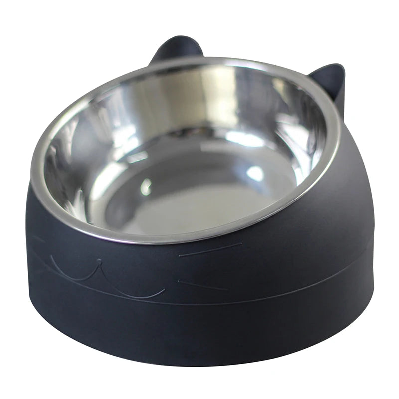 Stainless Steel Cat Bowl With Non-Slip Base And 15-Degree Tilt
