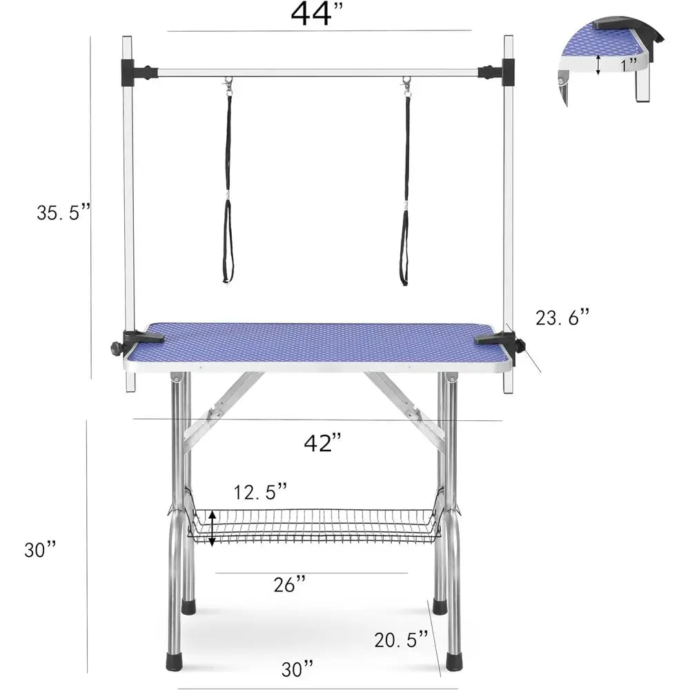 Pet Grooming Table With Adjustable Height And H-Type Arm Non-Slip