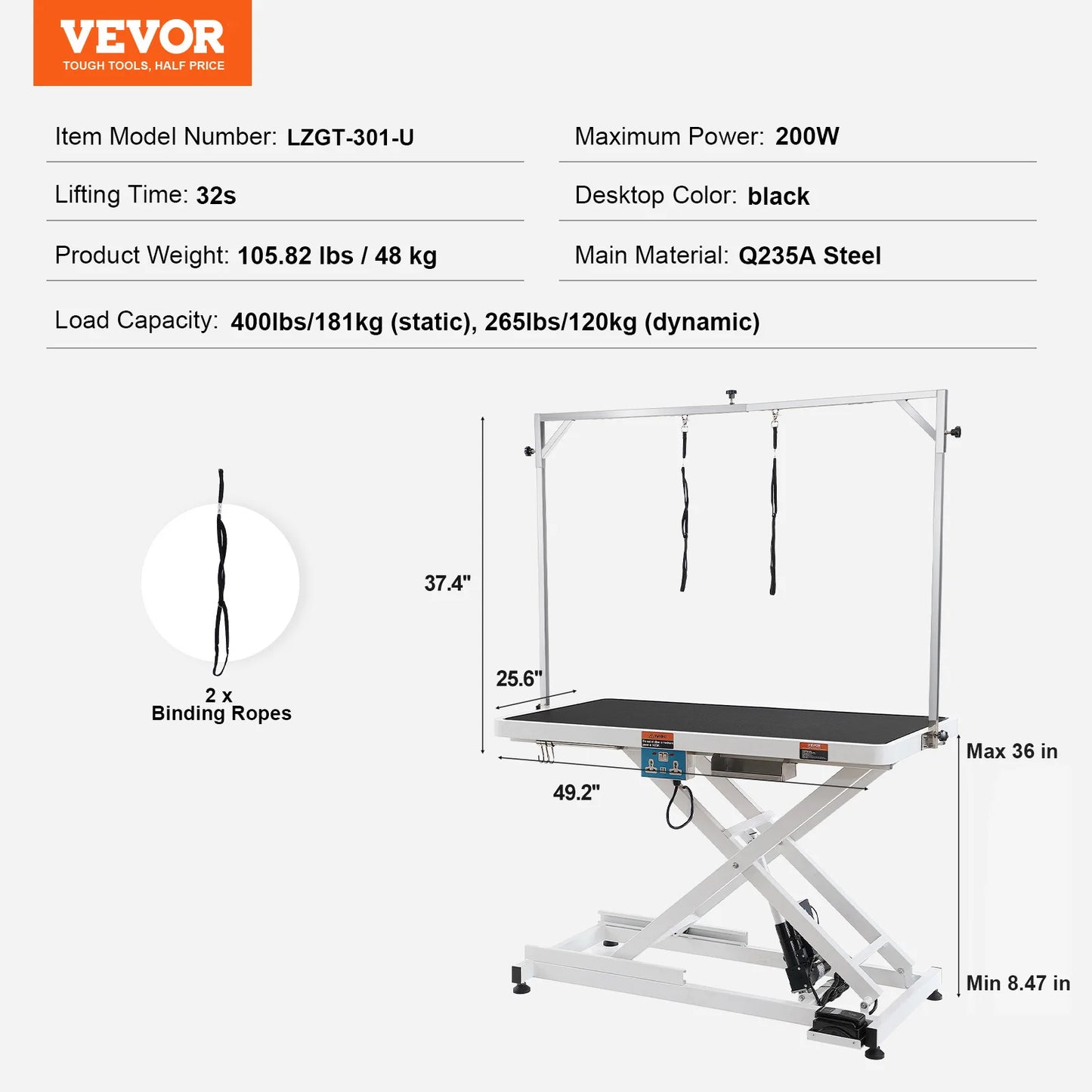 VEVOR Heavy Duty Electric Pet Grooming Table