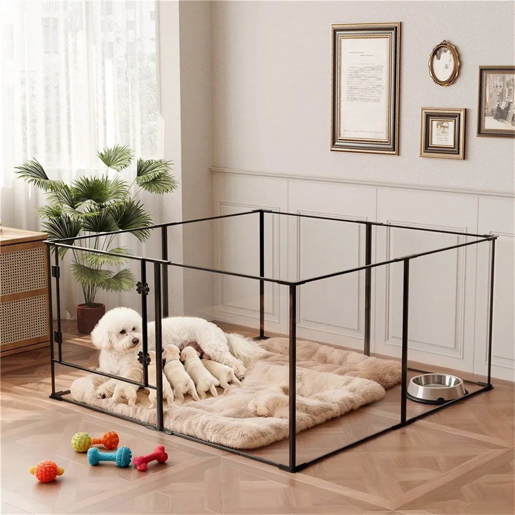 Borwart Acrylic Pet Playpen With Aluminum Frame For All Pets