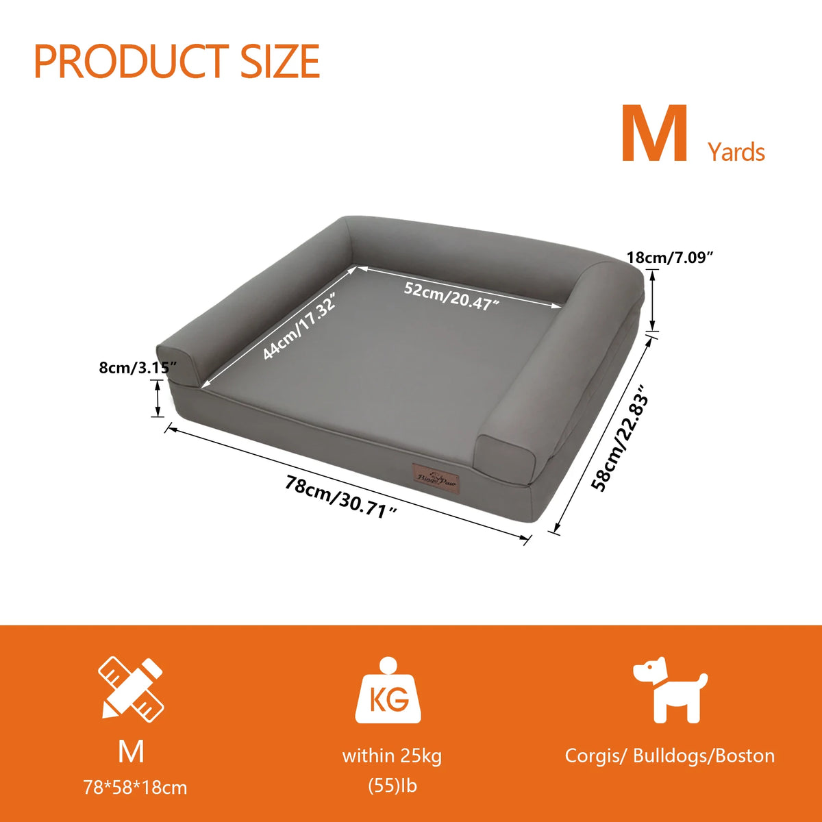 Borwart Orthopedic Dog Bed With Removable Cover Microfiber Leather Calming