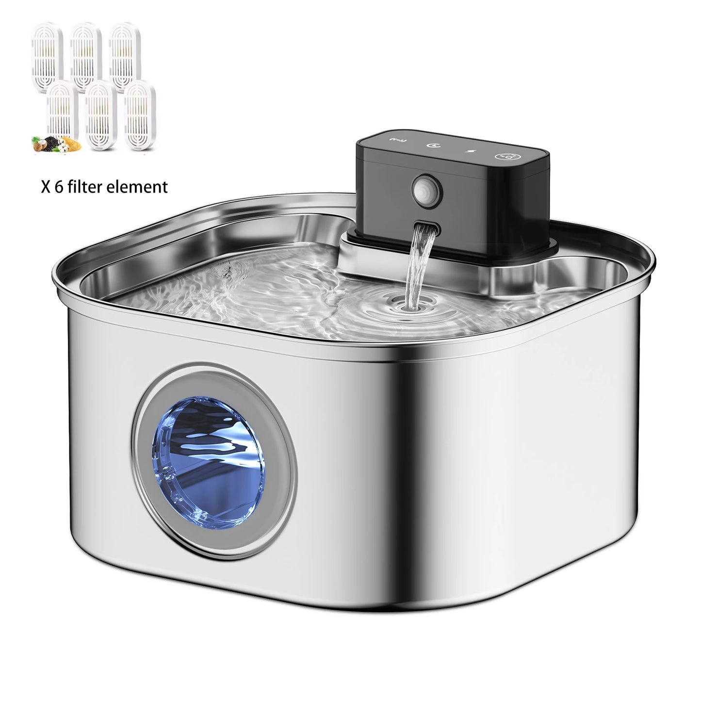 Weomg Rechargeable Stainless Steel Pet Water Fountain For Cats Dogs