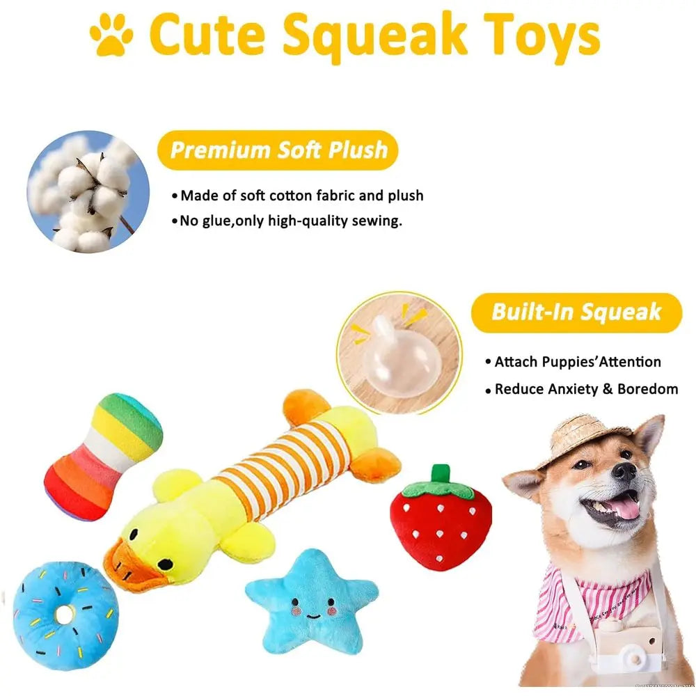 Dog Toy Pack 25 For Small Dogs Plush Squeaky Balls
