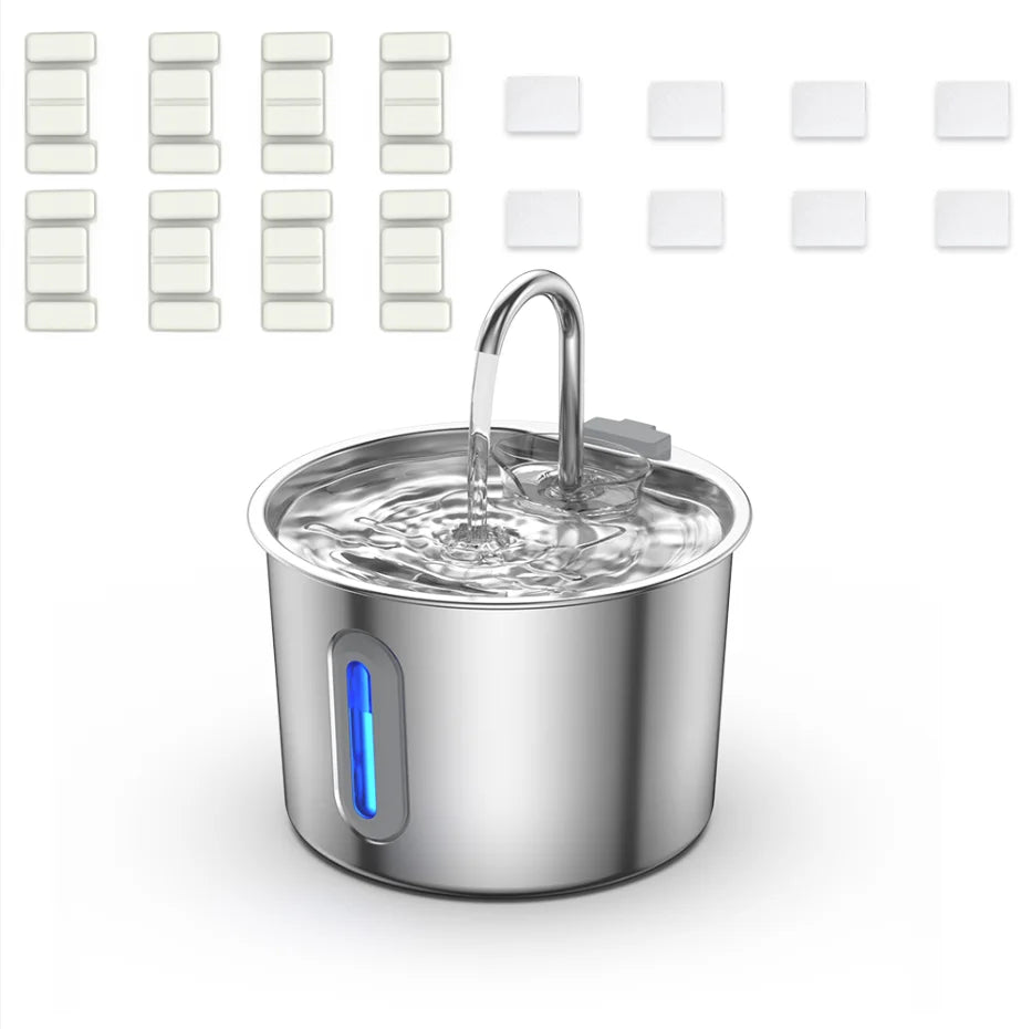 Stainless Steel Cat Water Fountain With Visual Water Level Window