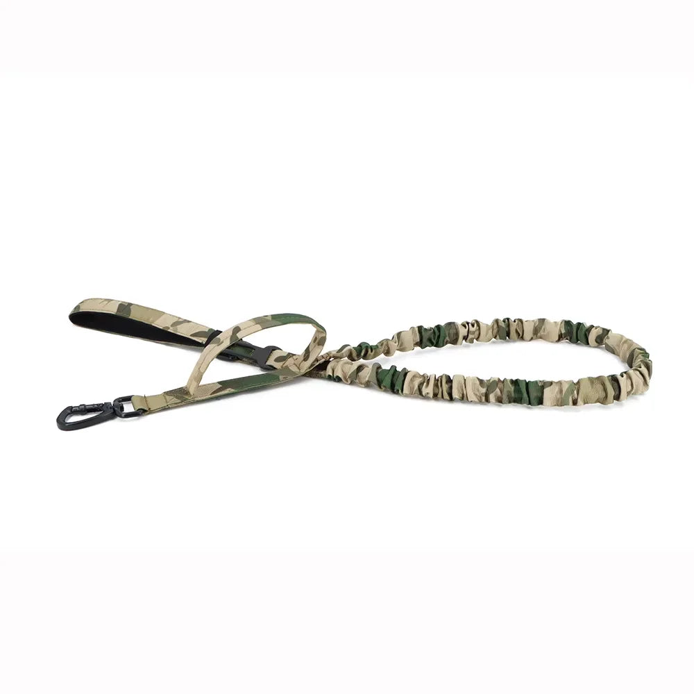 Military Style Tactical Dog Leash With Adjustable Elastic Rope