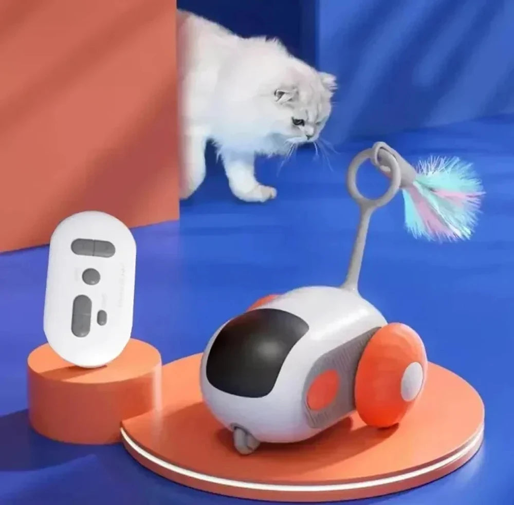 Smart Automatic Rolling Cat Toy Car With Remote Control