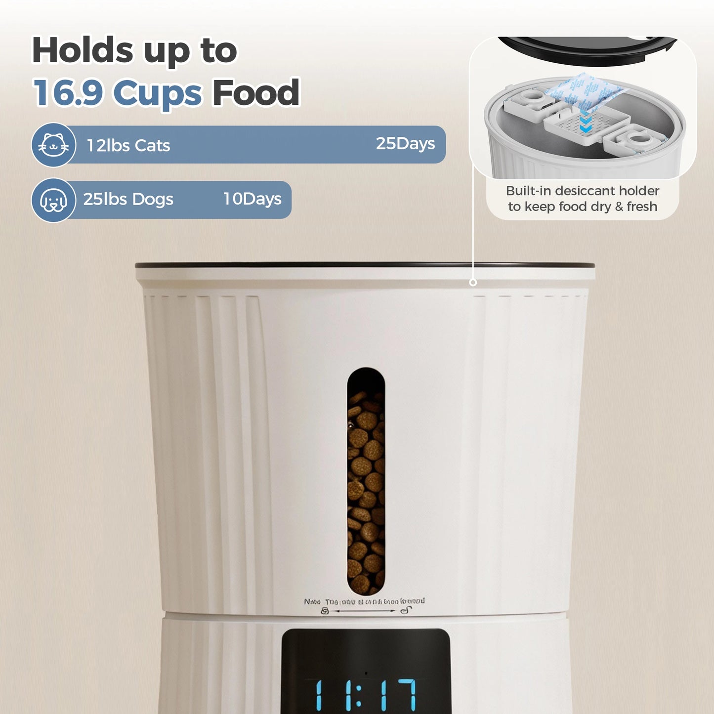 JHK WiFi Automatic Cat Feeder With App Control Smart