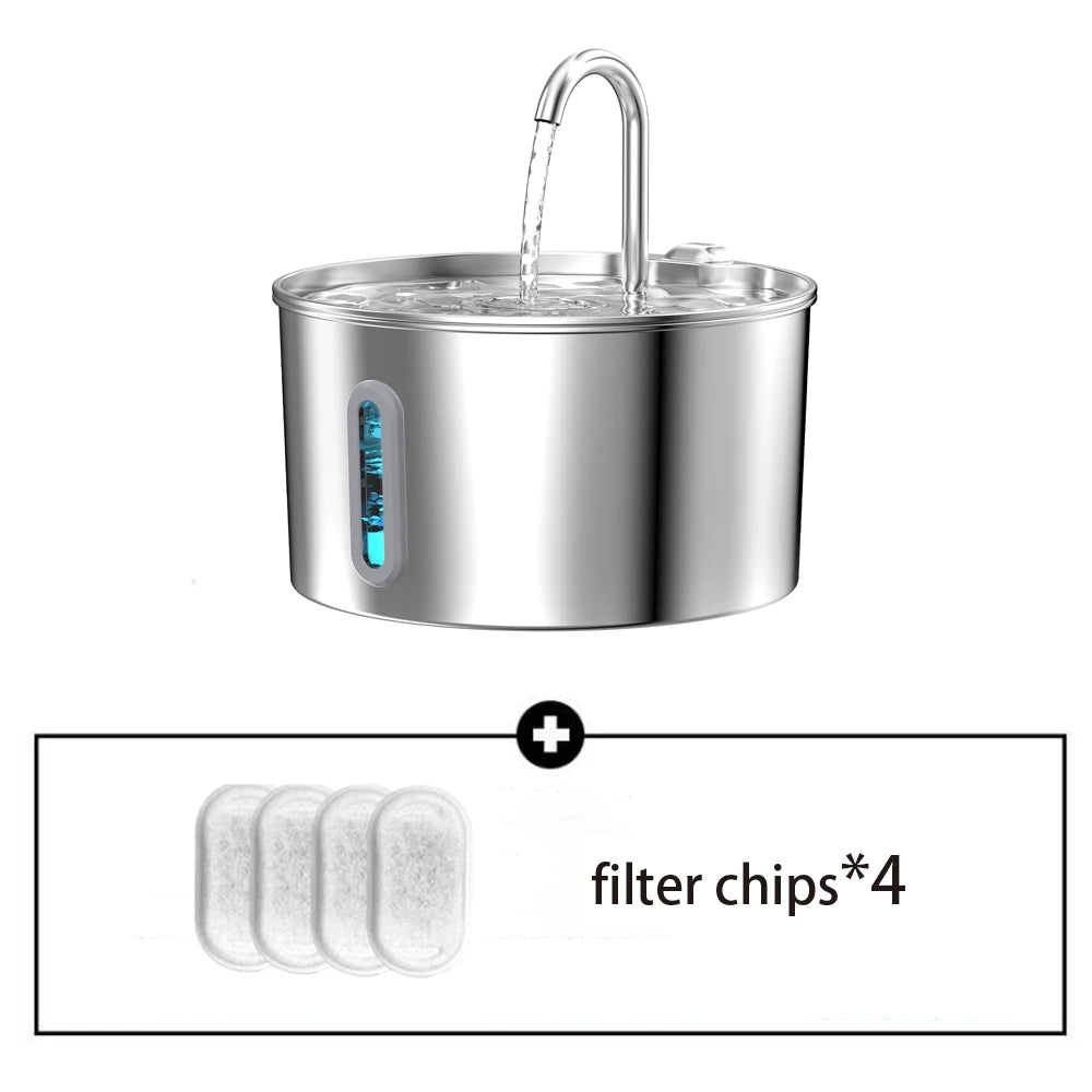 Automatic Stainless Steel Pet Water Fountain With Window