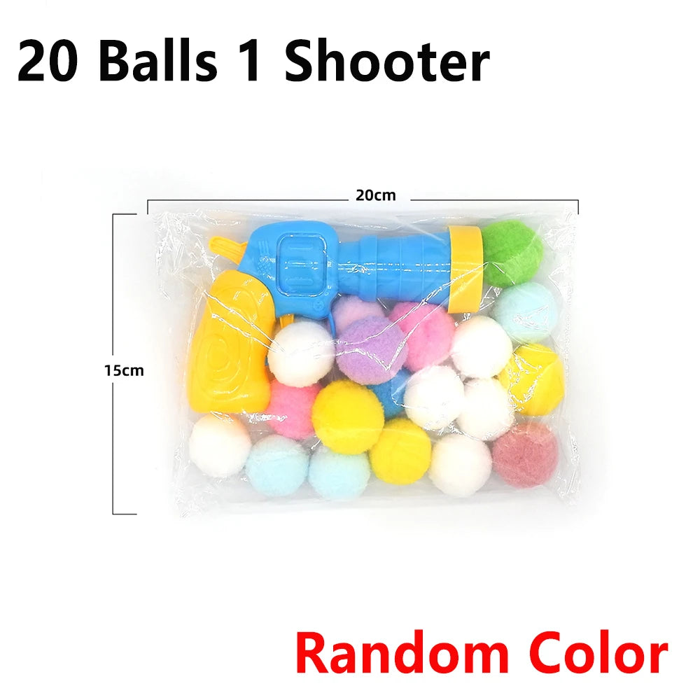 Premium Interactive Cat Plush Ball Shooting Toy Launcher