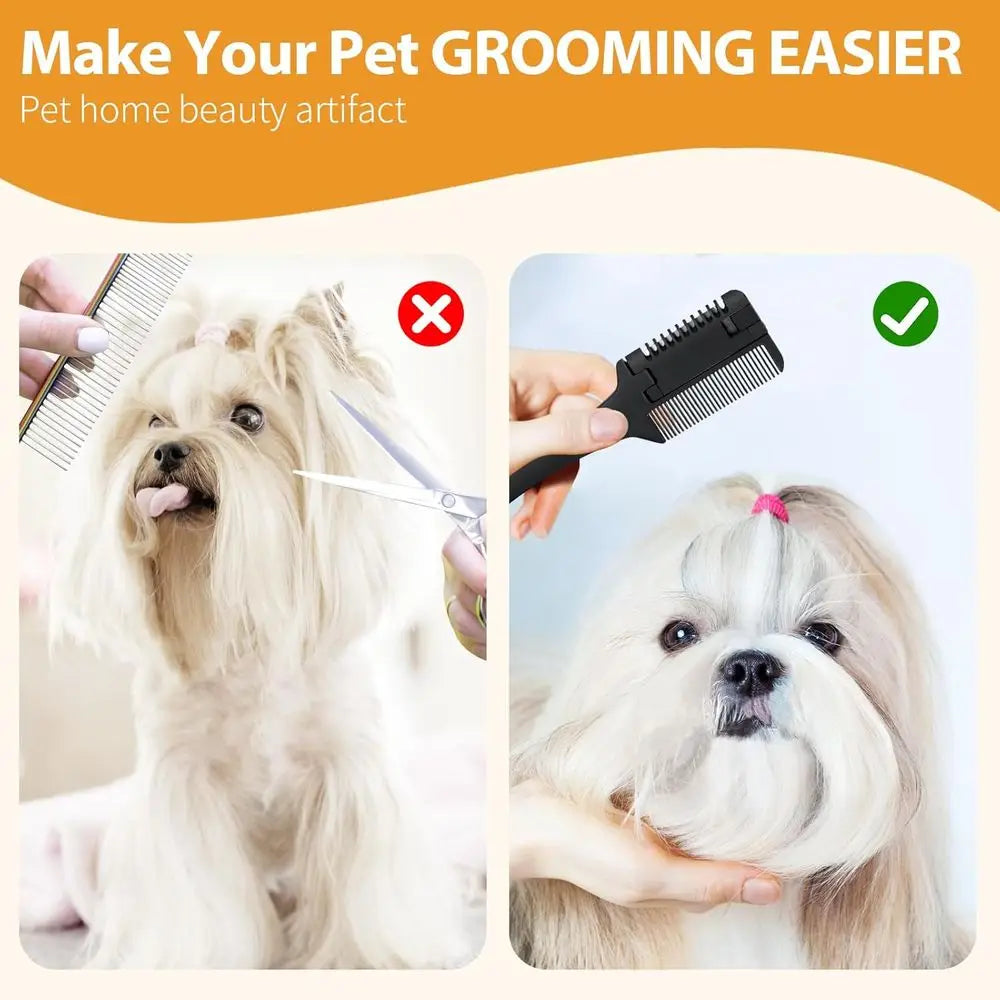 Grooming Two Combs for Dogs and Cats With Twenty Blades