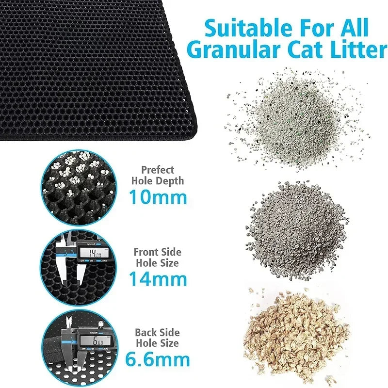 Cat Litter Mat Waterproof Double Layer Nonslip Washable Pad
