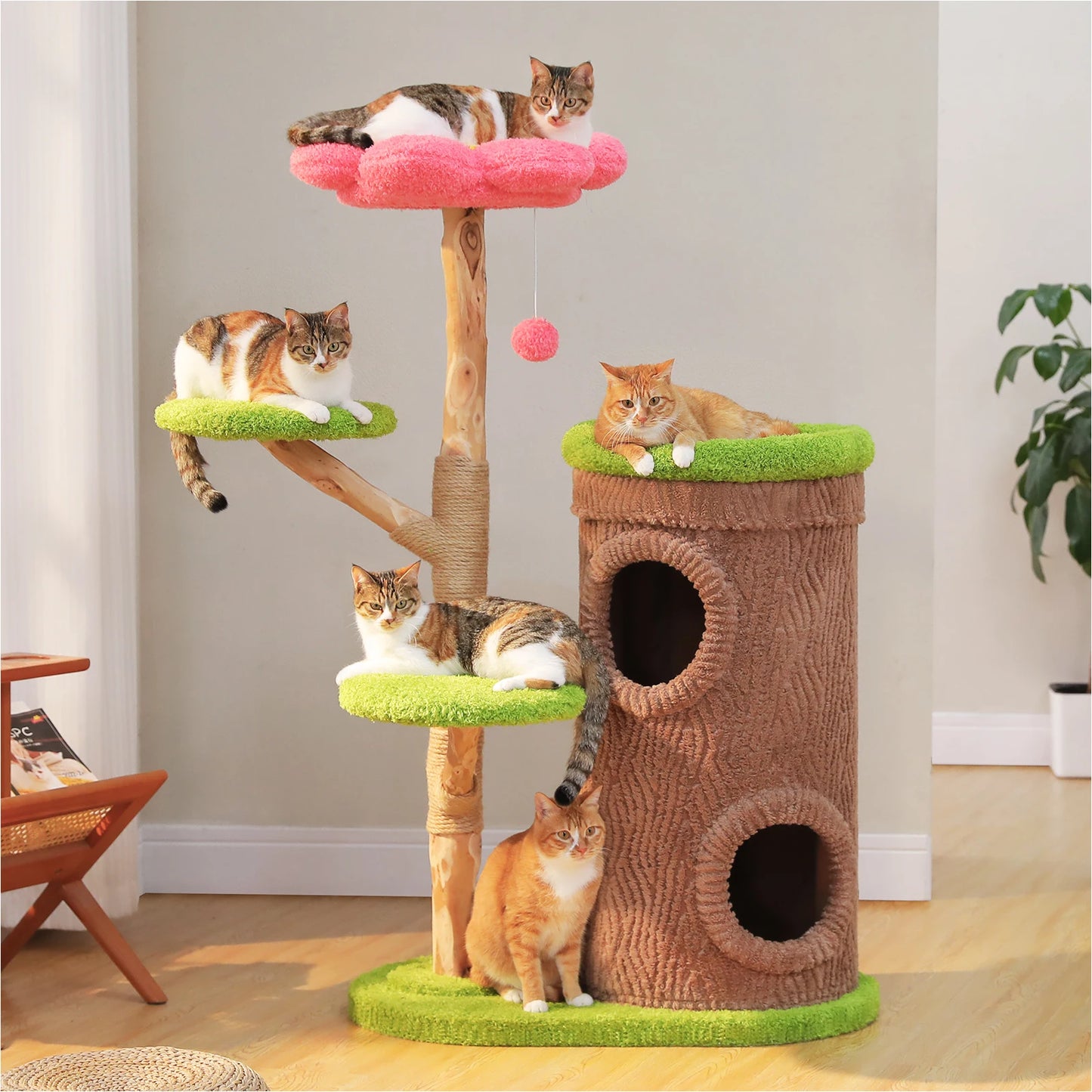 PAWZ Road Large Cat Tree Tower With 4 Luxurious Condos