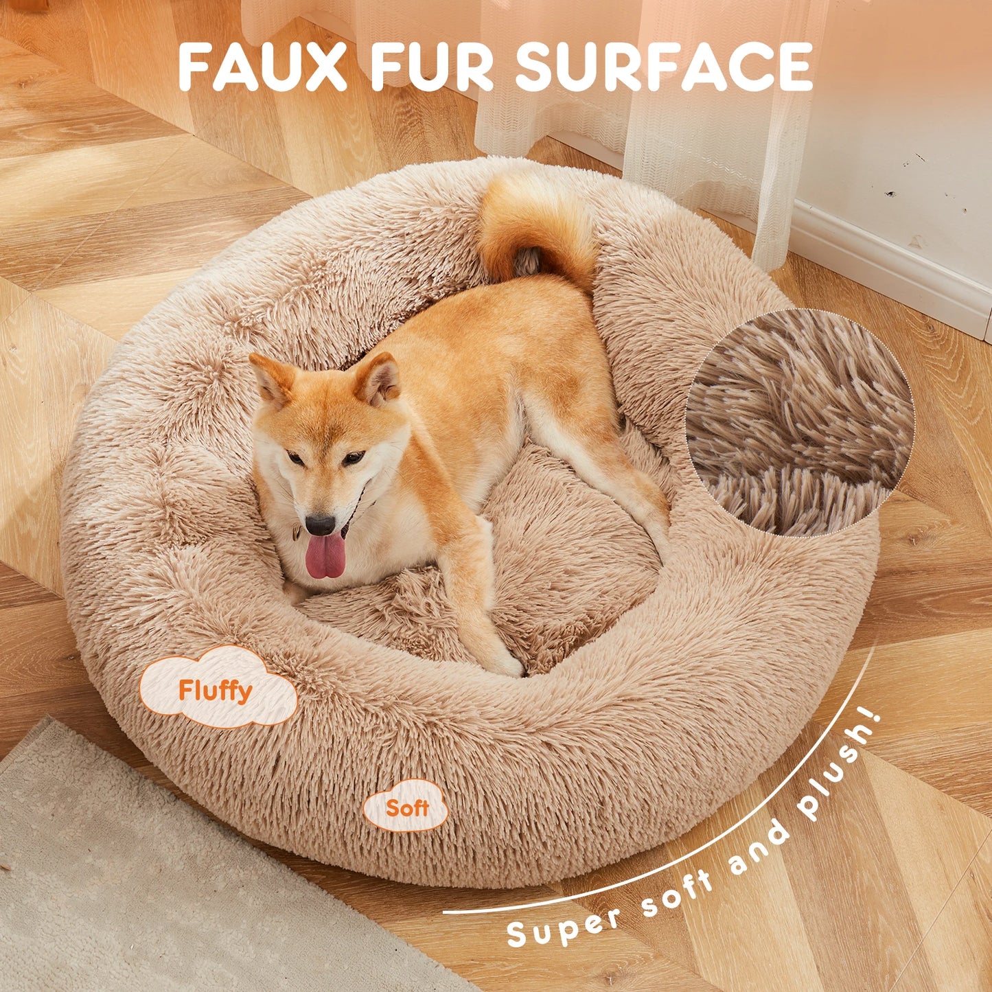 JHK Calming Dog Bed For Medium And Large Dogs Washable