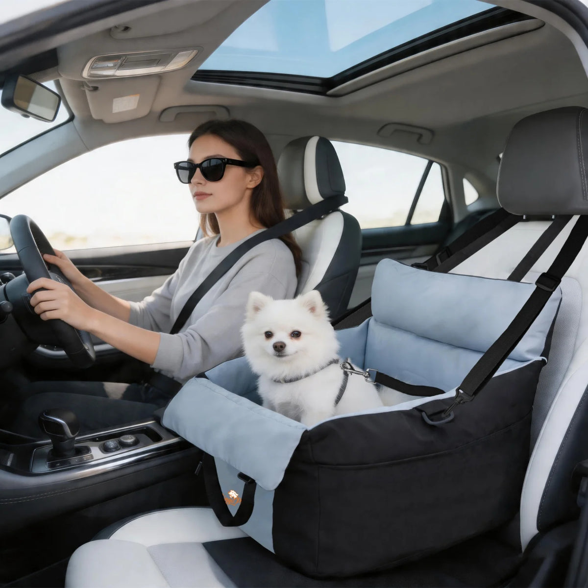 BINGOPAW Dog Car Seat Washable Booster With Safety Belt