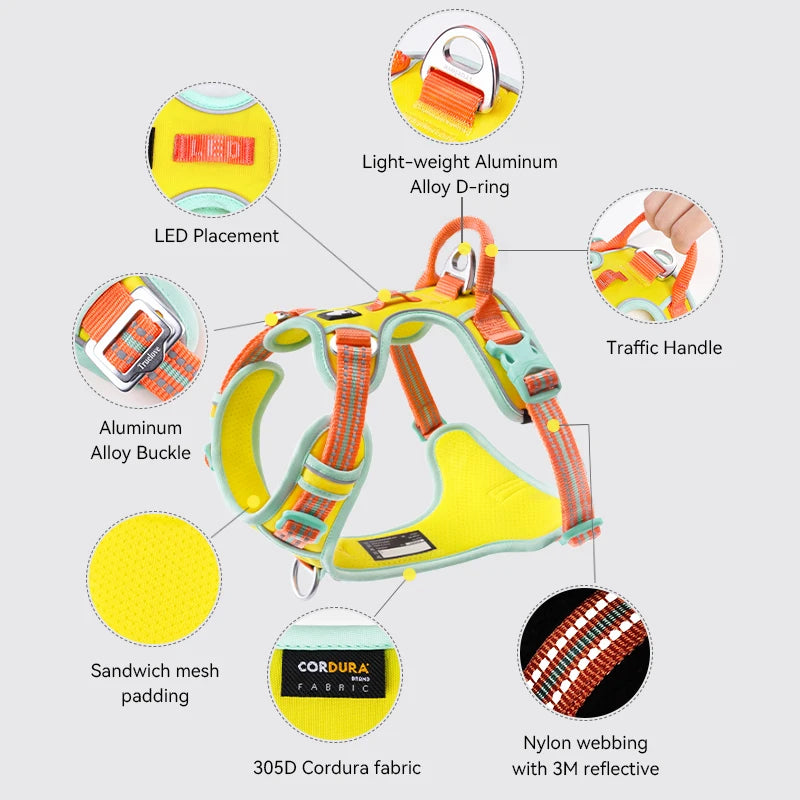 TRUELOVE No Pull Dog Harness Reflective Breathable Adjustable Vest