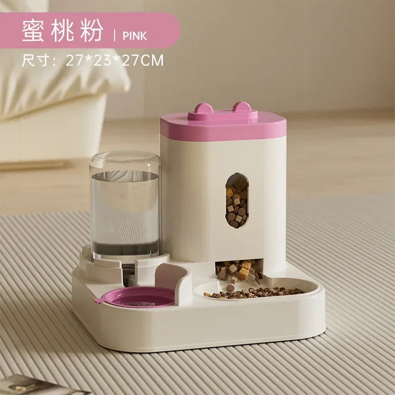 Automatic Pet Feeder And Water Fountain Bowl With Large Capacity