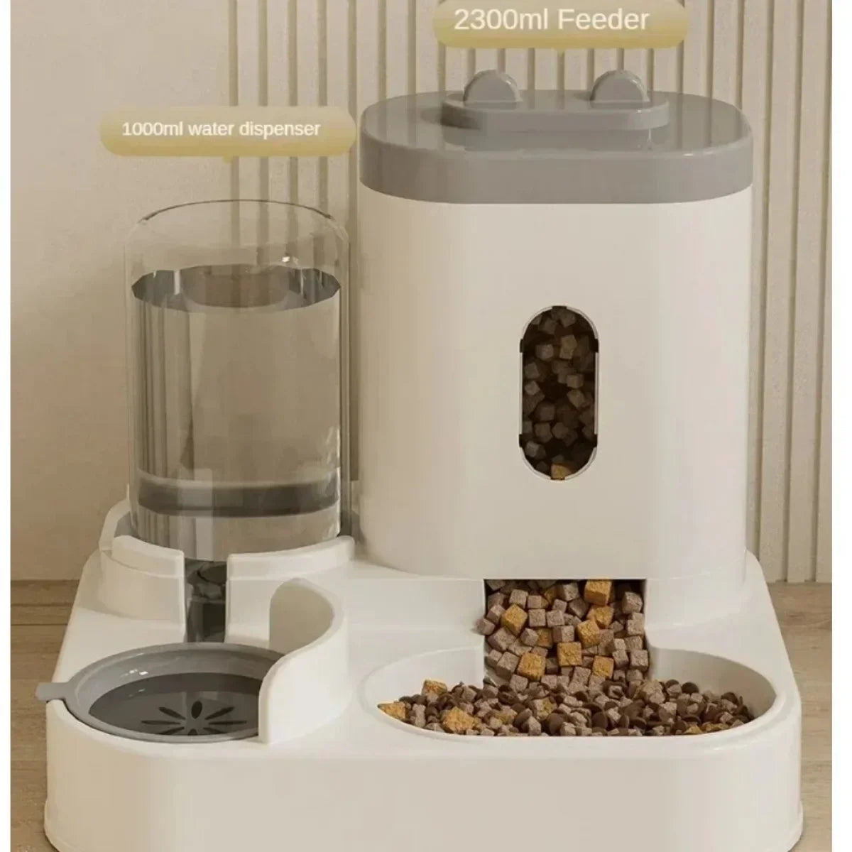 Automatic Pet Feeder And Water Fountain Bowl With Large Capacity