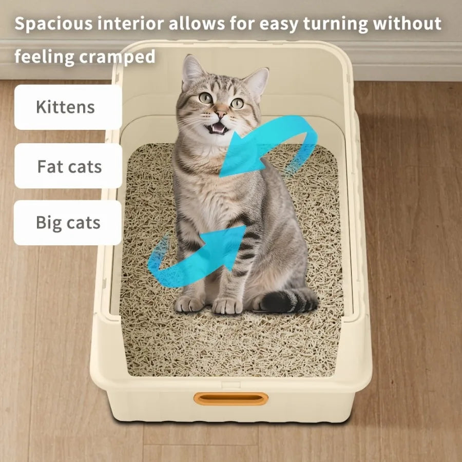 Drawer Style Enclosed Cat Litter Box With Pull Out Tray