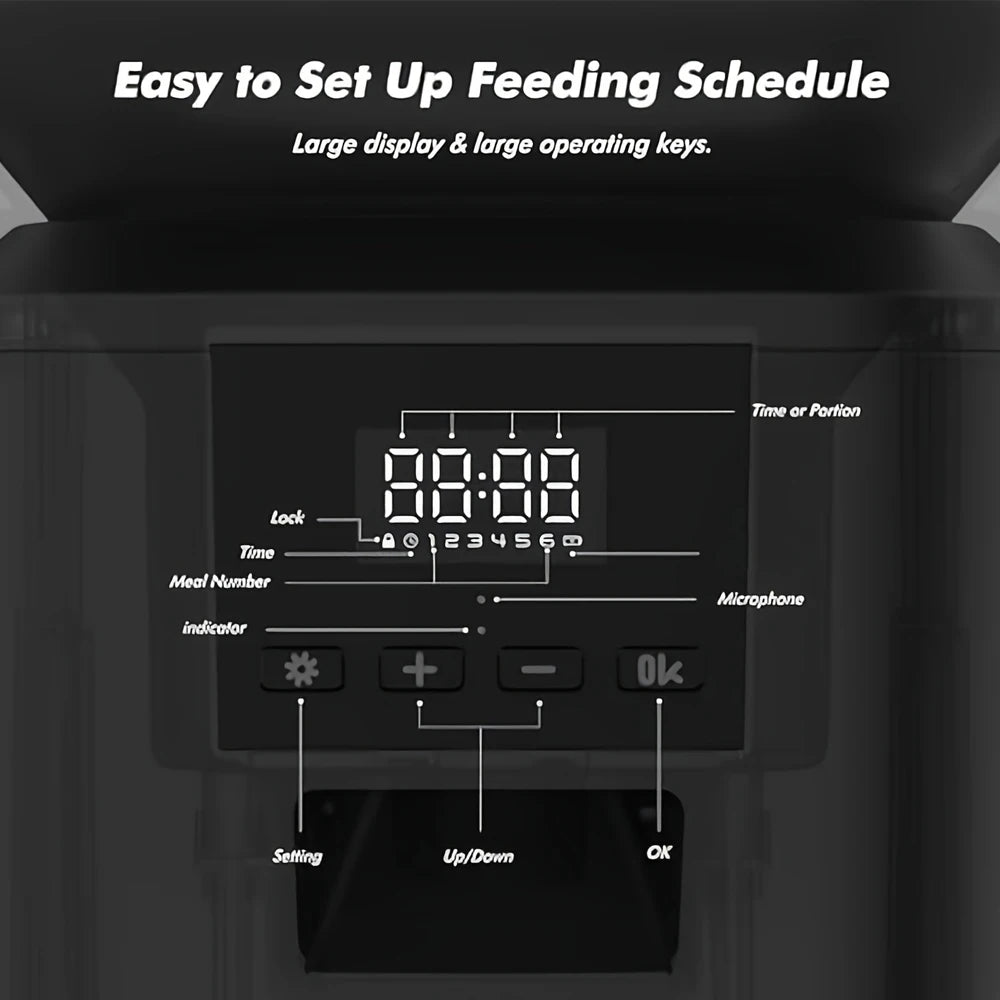 Nityers Automatic Cat Feeder With Timed Dispenser And Voice Recorder