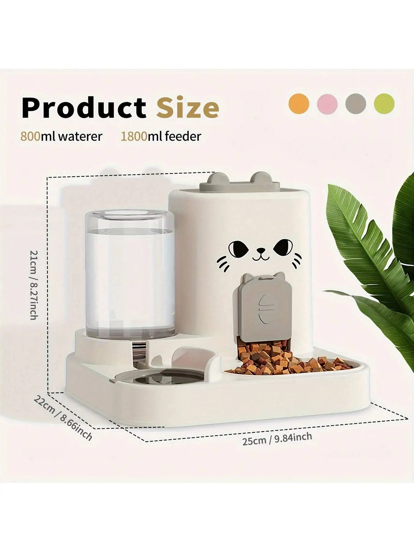 2-In-1 Cat Food And Water Dispenser All-In-One Auto Feeder
