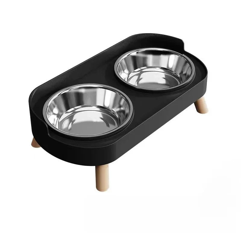 Colorful Elevated Pet Feeder With Neck Support And Dual Bowls
