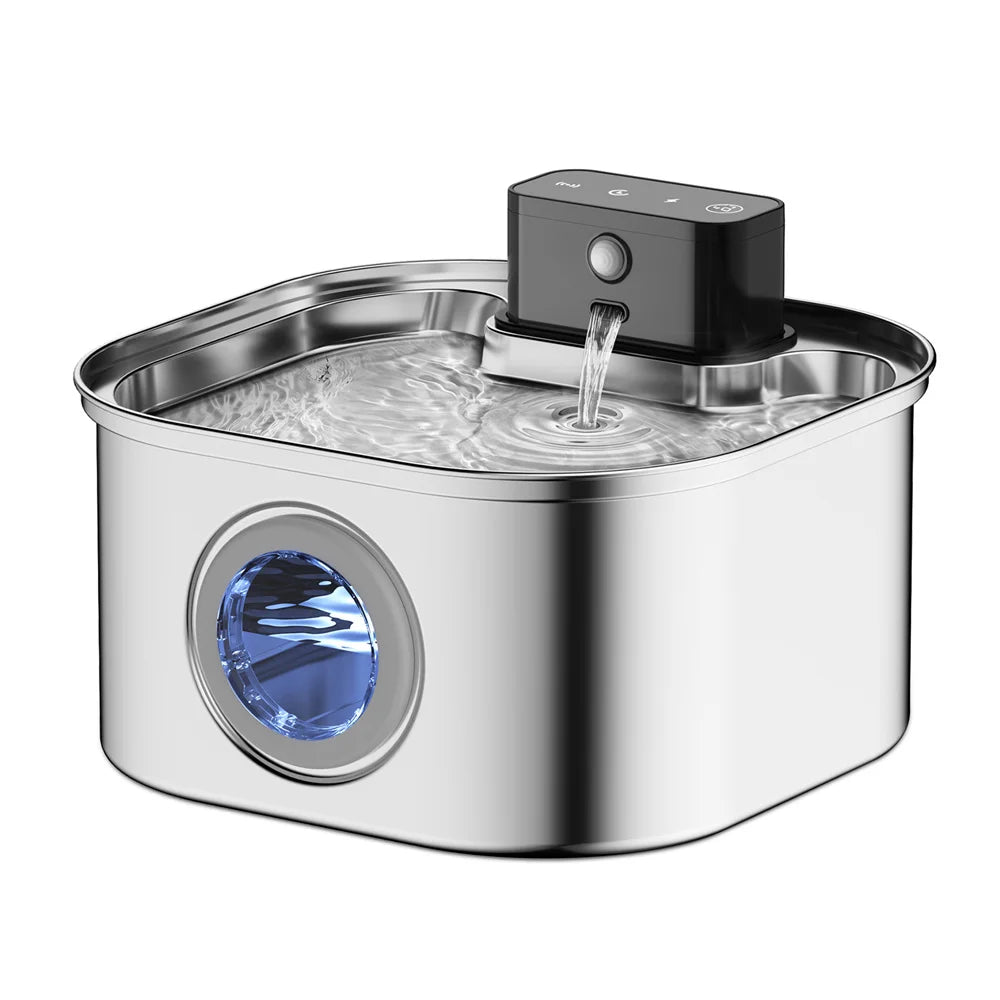 Weomg Rechargeable Stainless Steel Pet Water Fountain For Cats Dogs