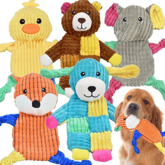 Five Piece Dog Toy Bundle With Assorted Animal Shapes