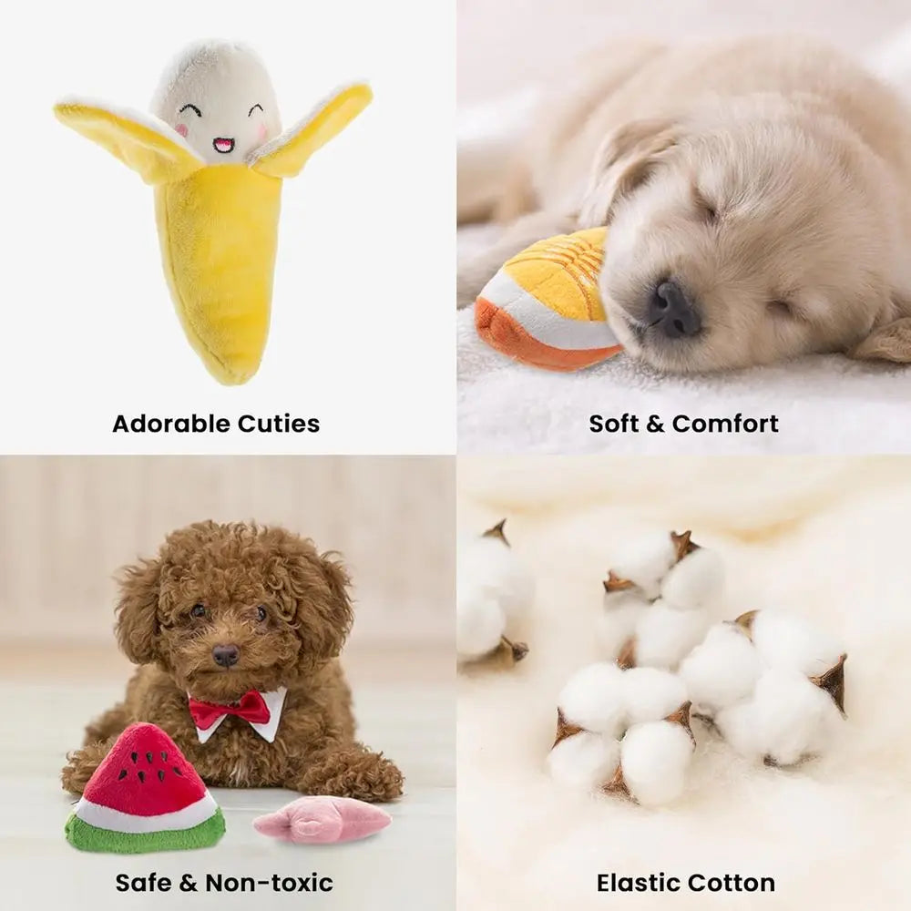 12Pack Squeaky Plush Dog Toys Carrying Bag For Small Dogs