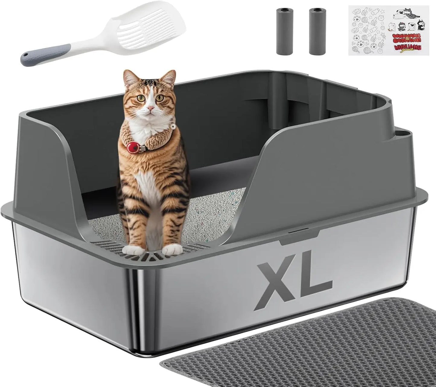 Stainless Steel Cat Litter Box With Lid Leak Proof