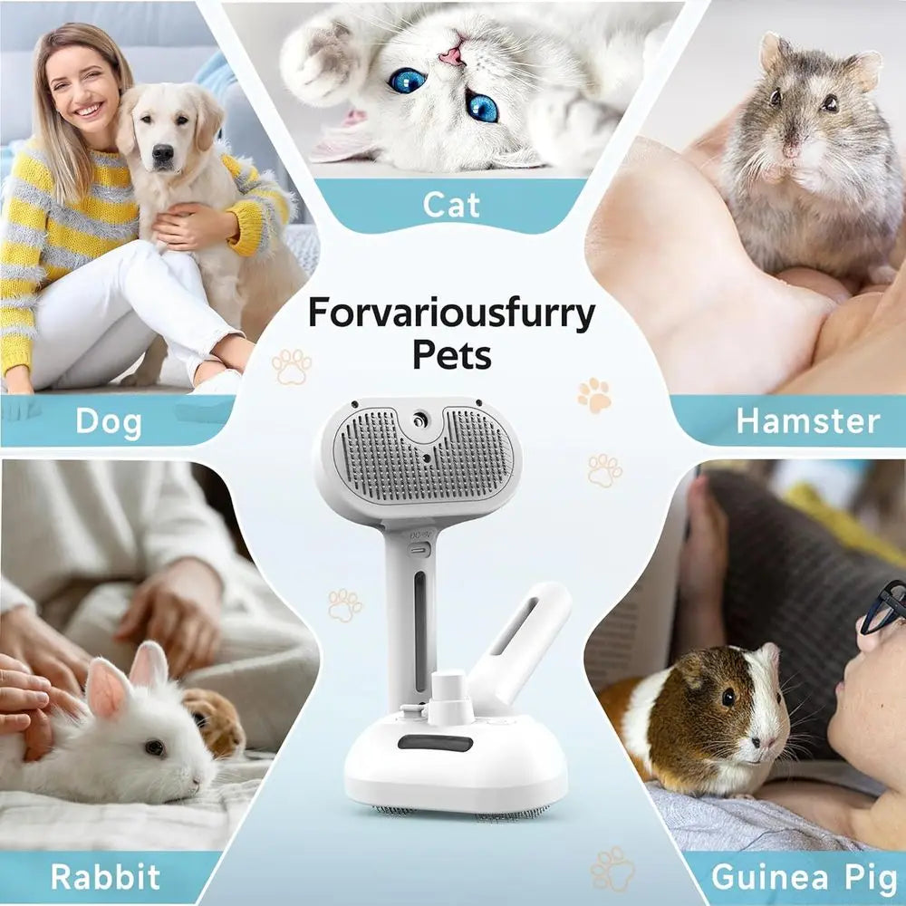 Pet Grooming Brush With Mist Spray Deshedding Tool For Dogs
