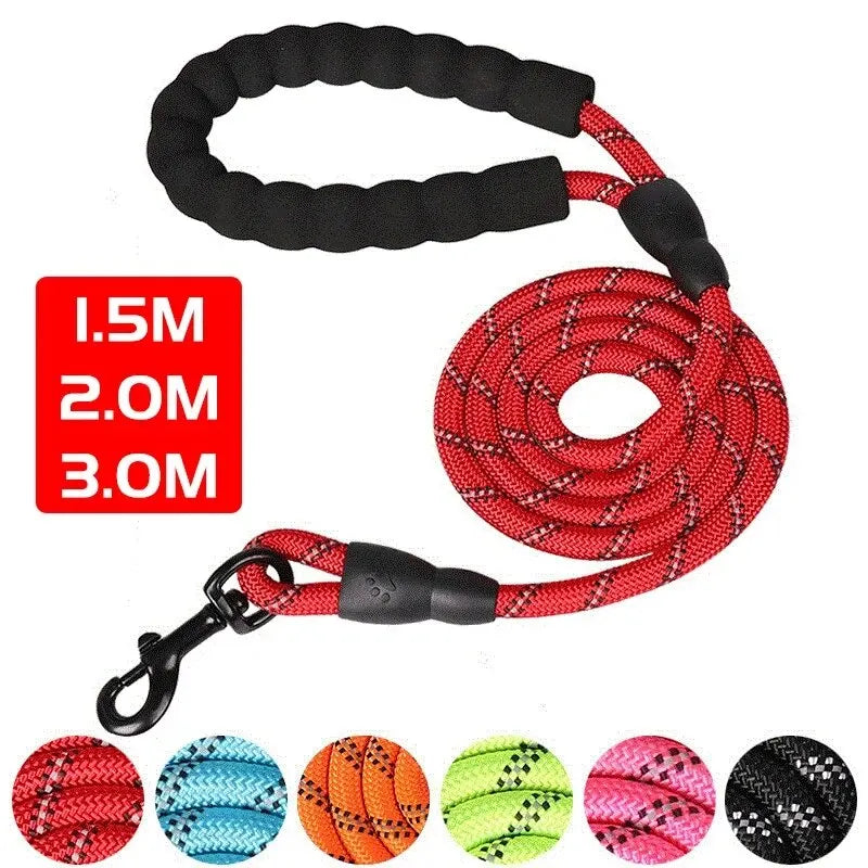 Reflective Nylon Dog Leash With Padded Handle For Safety