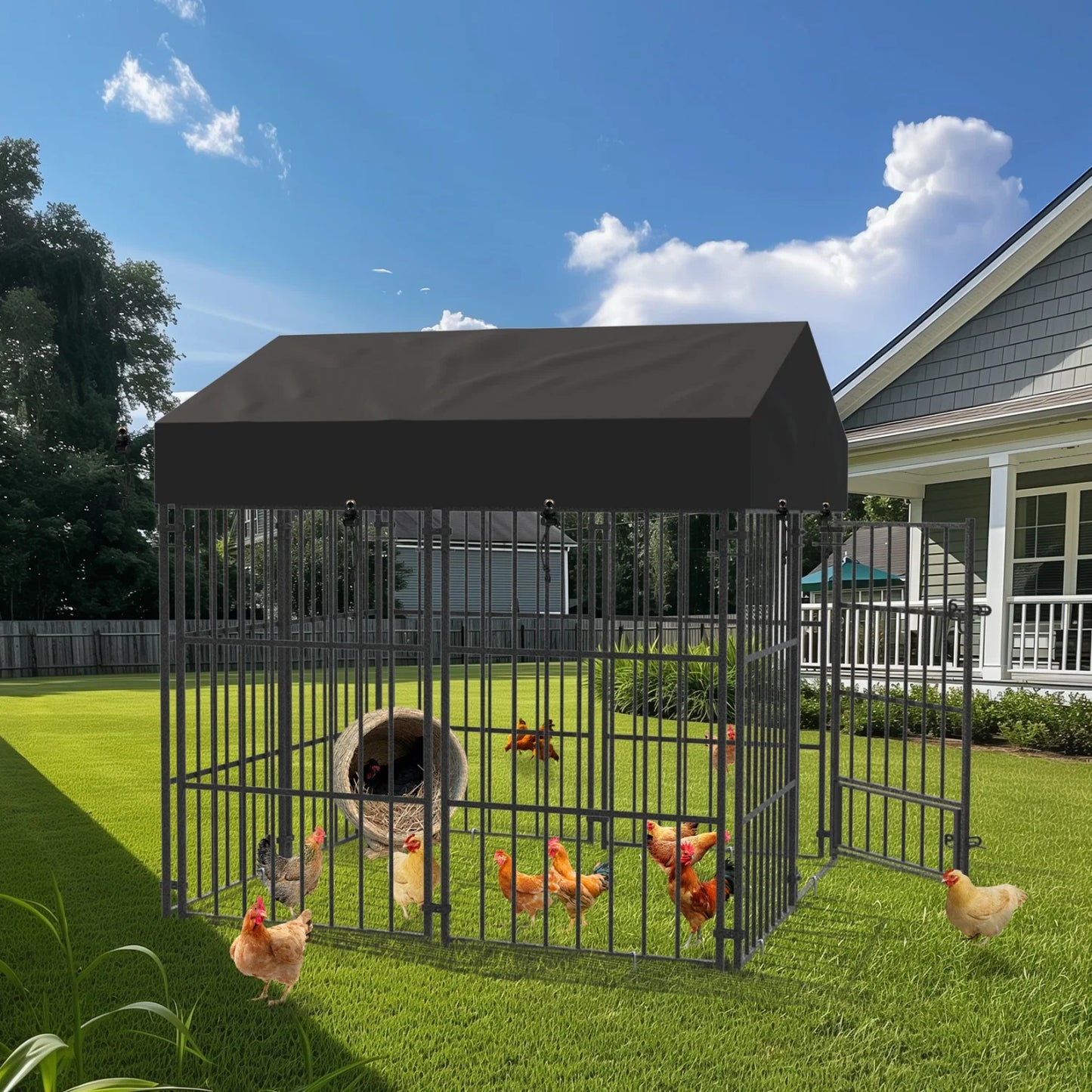 Outdoor Heavy Duty Dog Kennel With Roof For Large Dogs