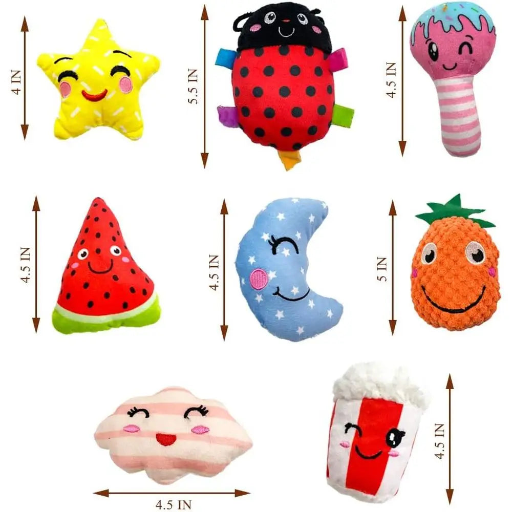 Squeaky Plush Dog Toys Pack for Small and Medium Pets