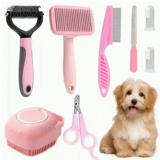 Pet Grooming Kit Nail Clippers Flea Comb And Dental Toothbrush