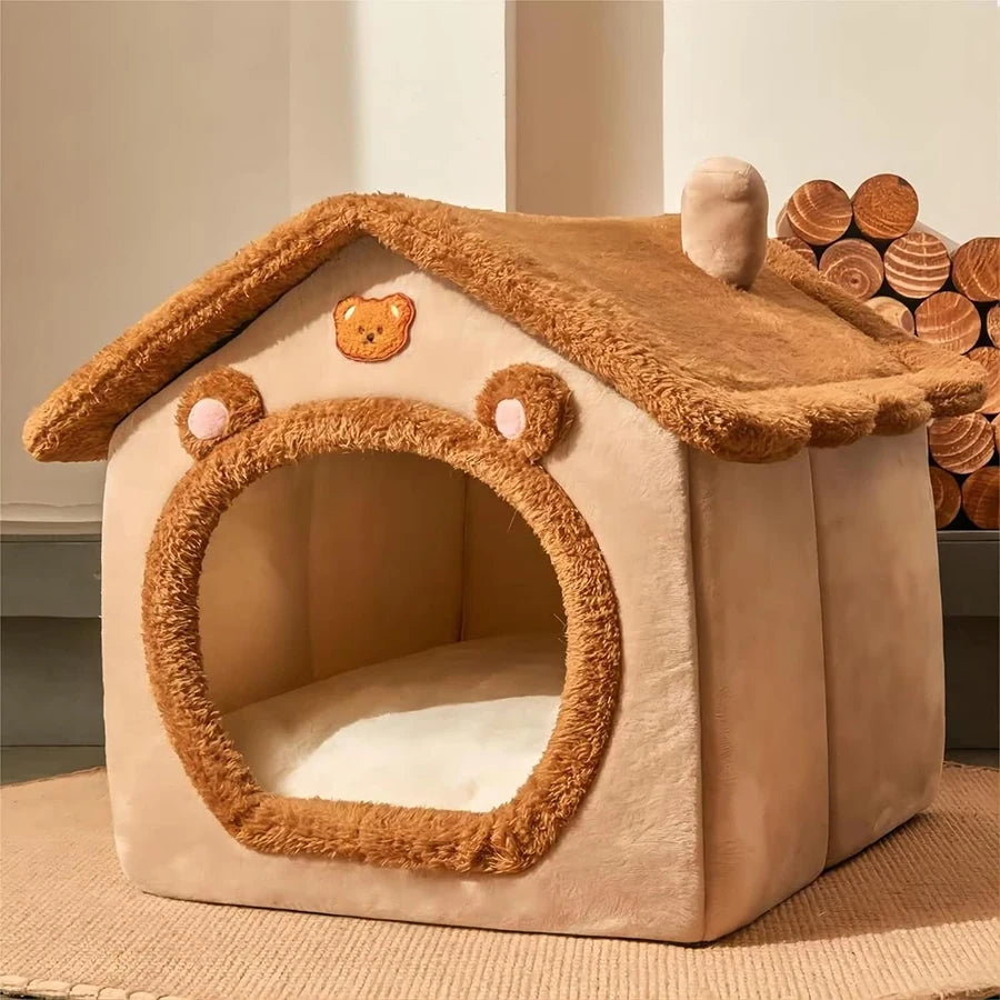 Foldable Pet House Removable Washable Cat And Small Dog Bed