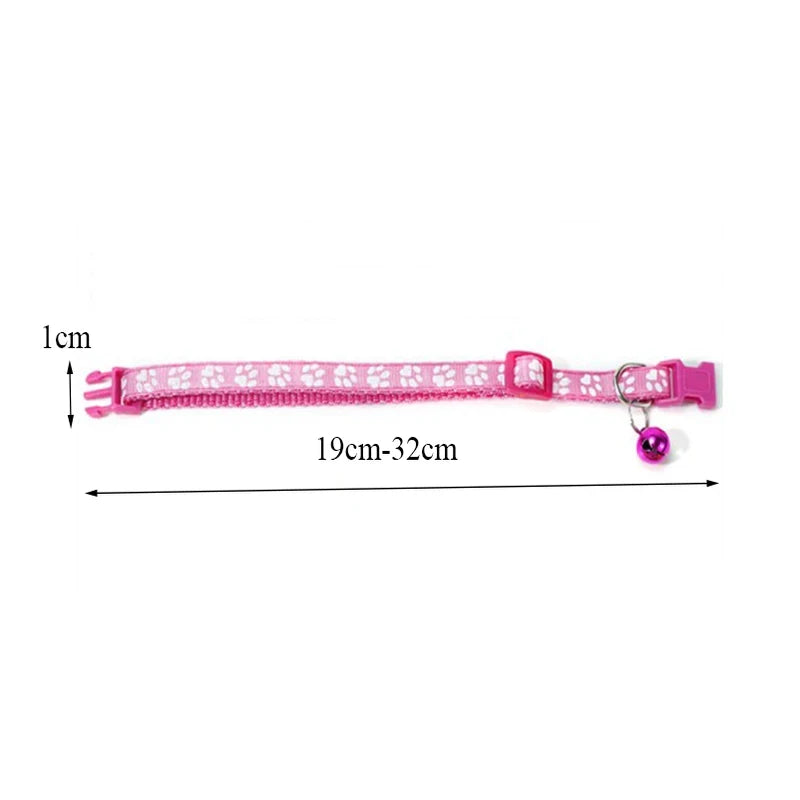 Colorful Pattern Cat Collar With Bell Adjustable Pet Accessory