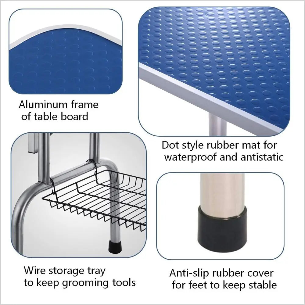 Pet Grooming Table With Adjustable Height And H-Type Arm Non-Slip