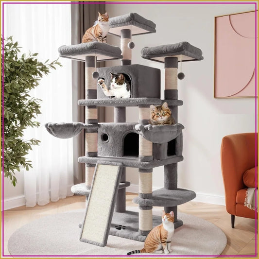 Large Cat Tree For Big Cats Multi Level Tower With Condo And Hammocks