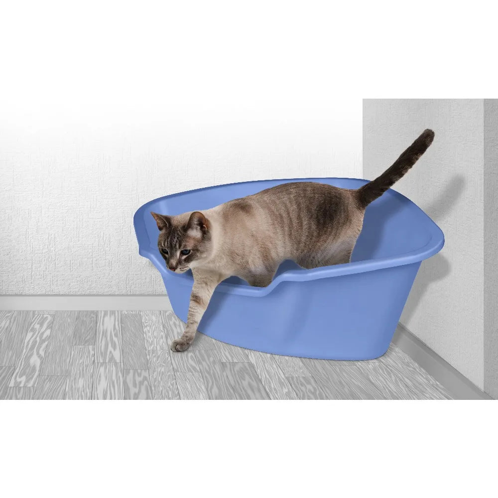 Extra Large High Sided Cat Litter Box With Corner Hood